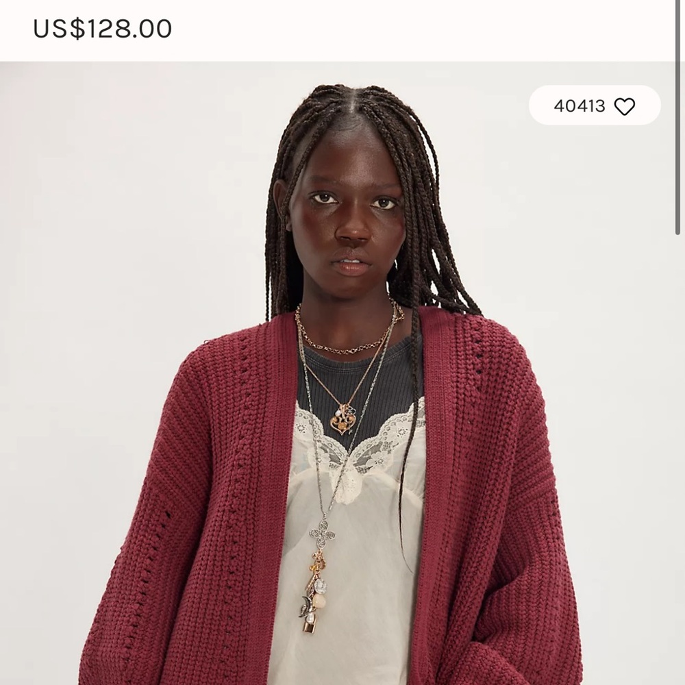 FREE PEOPLE BURGUNDY CARDIGAN